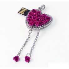 Clé usb Cœur avec rose cadeau-journee-femme-maroc